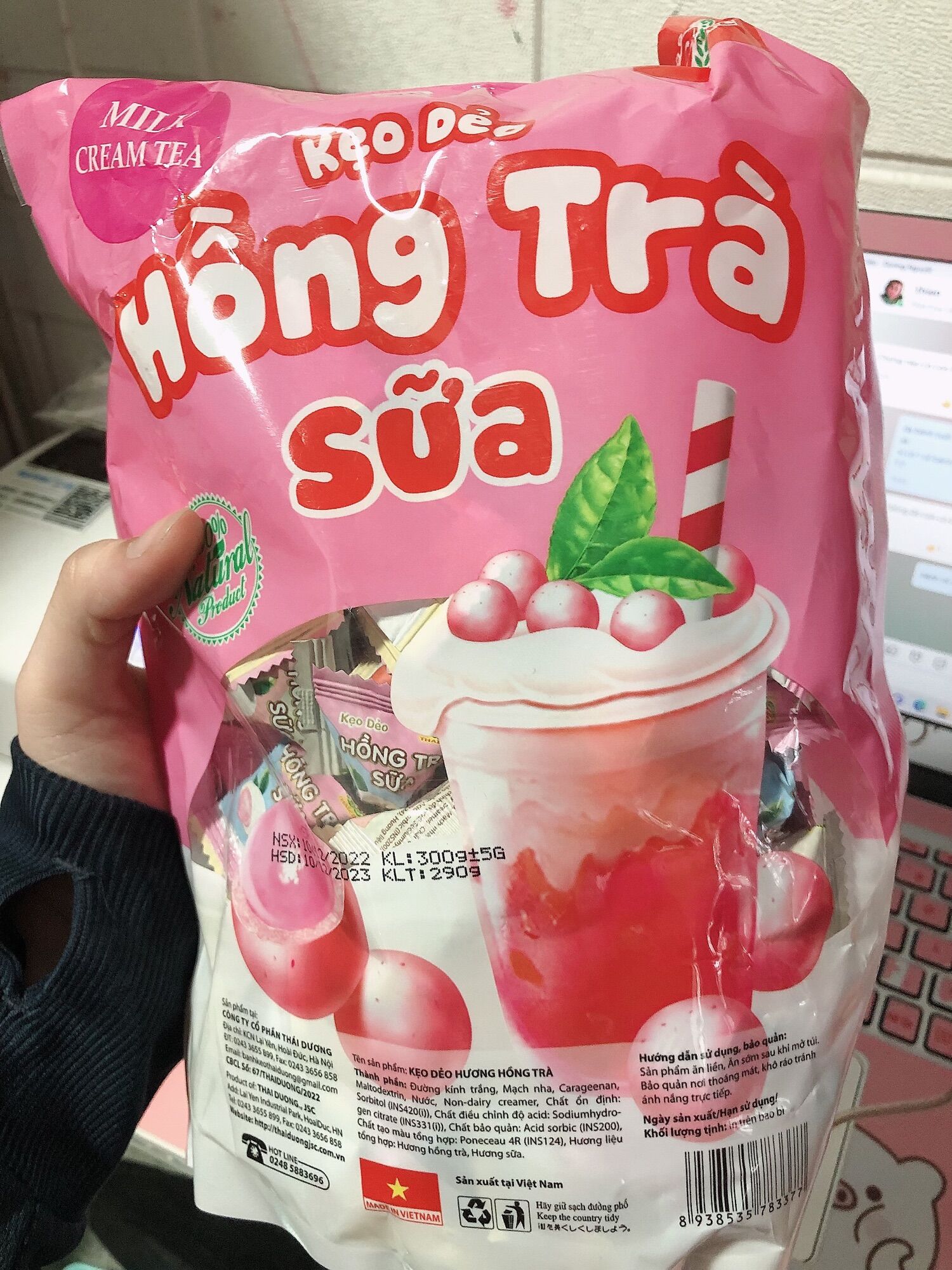 Kẹo dẻo hồng trà sữa
