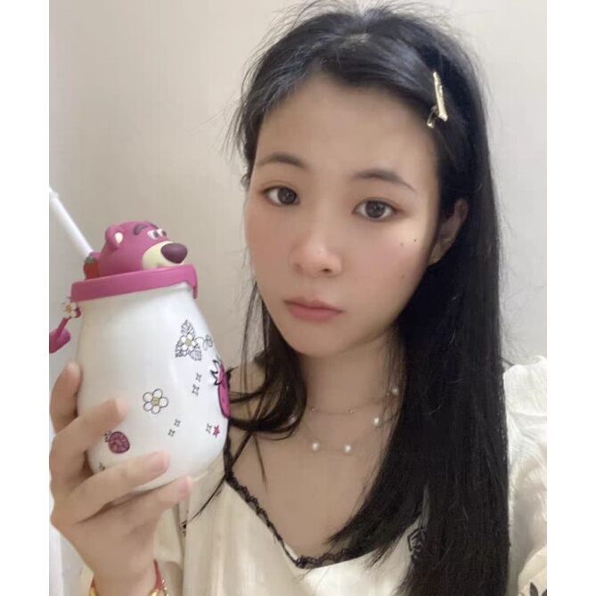 [Chính hãng Miniso] Bình nước cao cấp Gấu dâu bằng sứ dễ thương