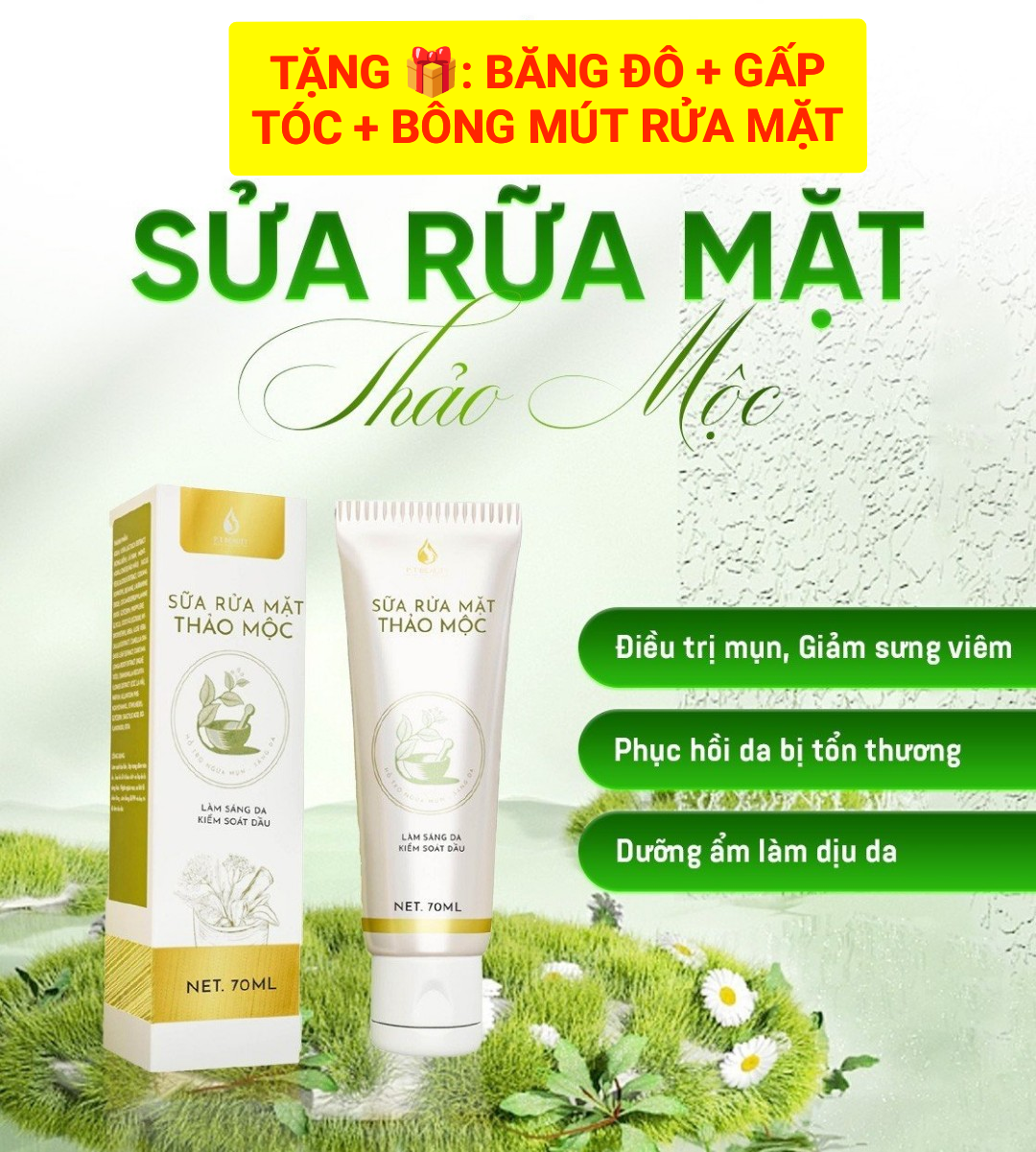 Sữa rửa mặt thảo mộc ngừa mụn trắng da 70ml