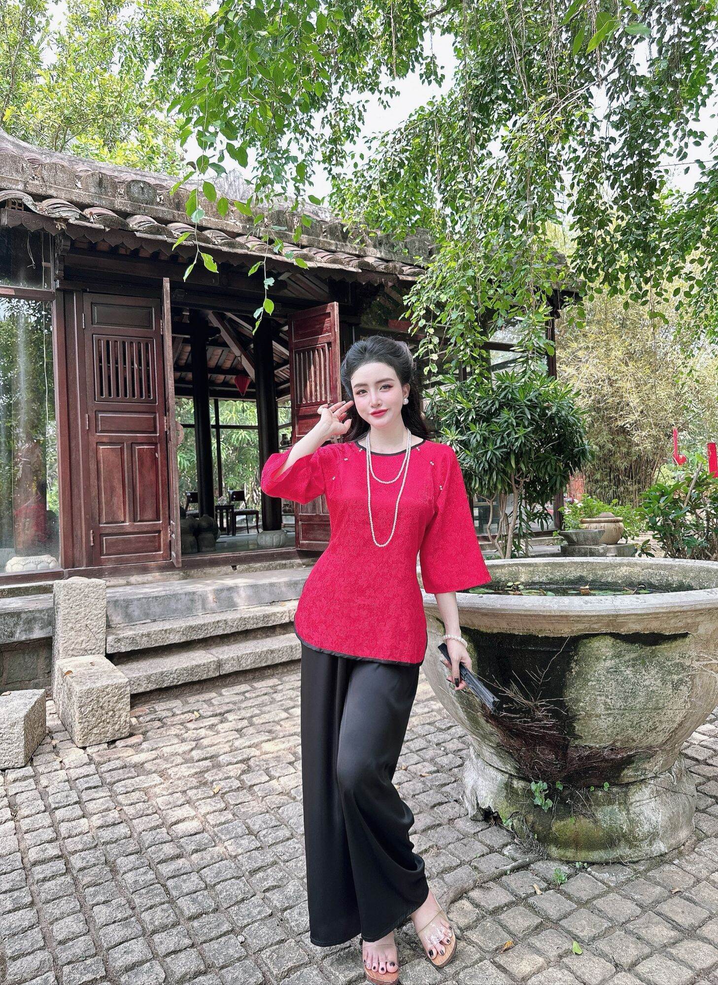 Set lam gấm 2 da phối quần latin 12 cút ngọc