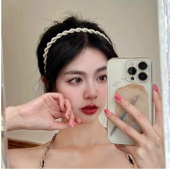 Cài tóc ngọc trai kiểu xoắn tiểu thư Hàn Quốc