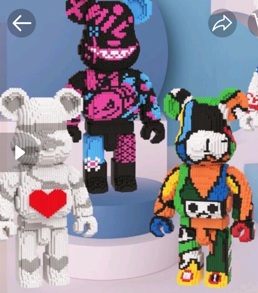Đồ chơi lego lắp ráp hình gấu size lớn 47cm có kèm búa