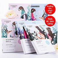 Chando | Mặt Nạ Dưỡng Ẩm Chống Nhăn Làm Sáng Da Làm Dịu 50 Miếng Dưỡng Ẩm Làm Mịn Da Tinh Chất Himalaya Công Nghệ 3D Thành Phần Tự Nhiên 92%