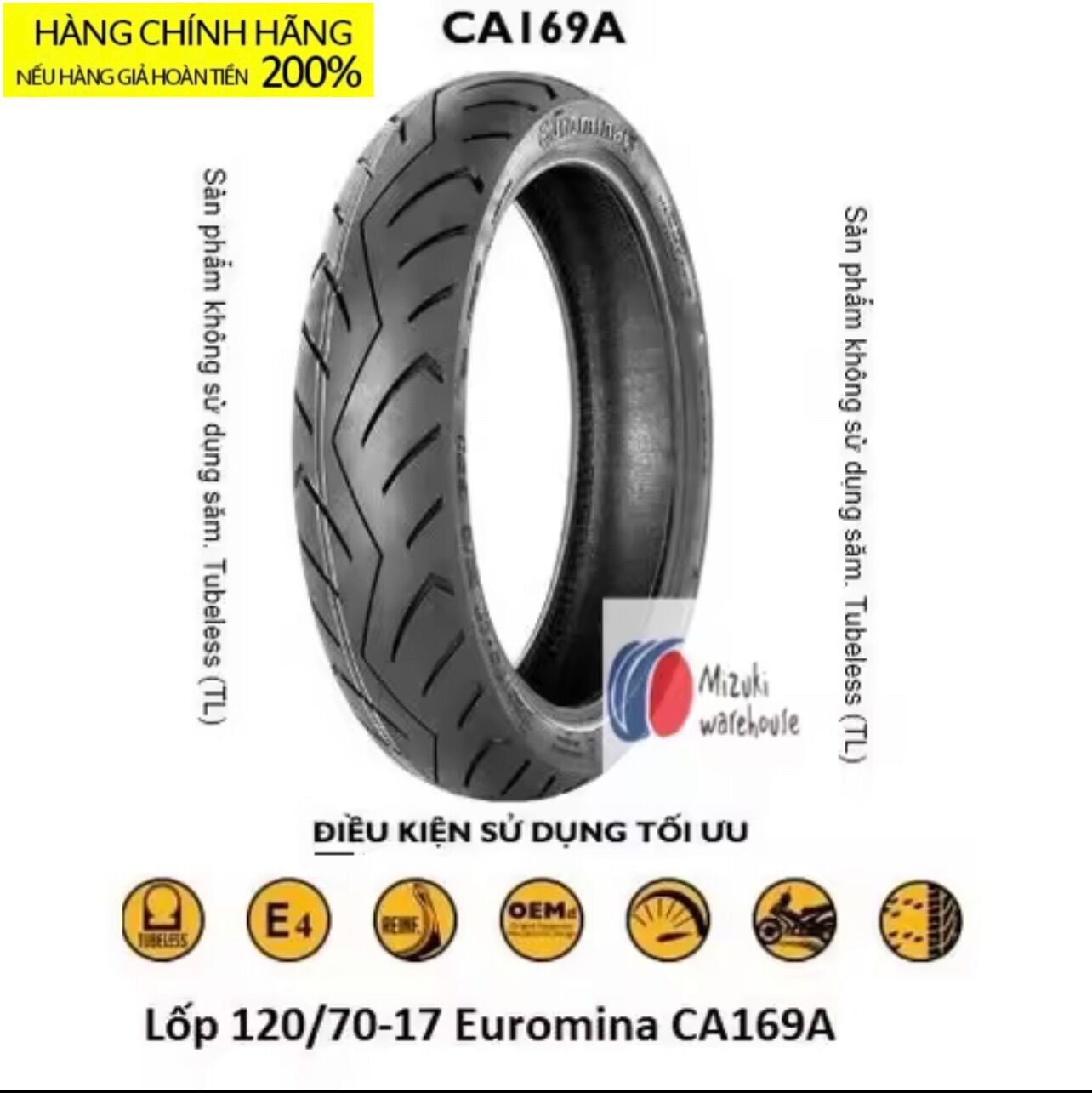 Cặp vỏ cao cấp 120/70-17 và 80/90-17 xe exciter 150, winner 150chính hãng euromina