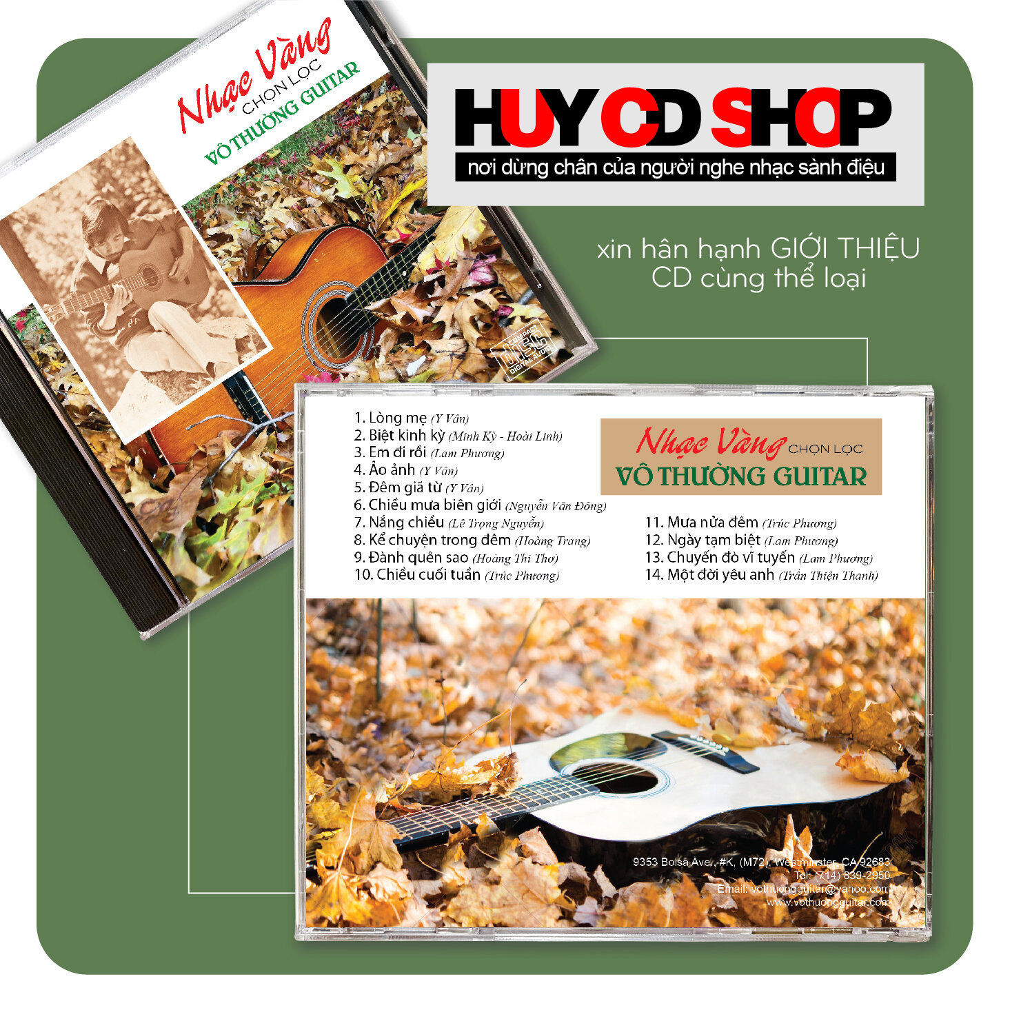 Đĩa cd hoà tấu guitar vô thường nhạc trịnh công sơn một cõi đi về đĩa lòng trắng chất lượng cao âm thanh chuẩn huy cd shop