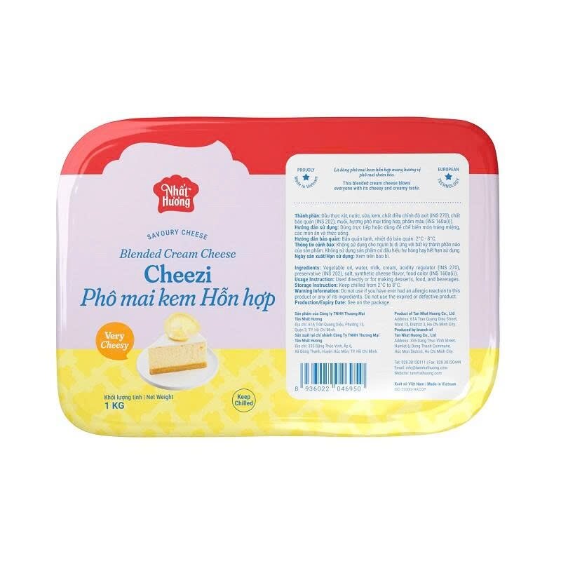 Phô mai kem cream cheese hỗn hợp Cheezi TNH 1kg
