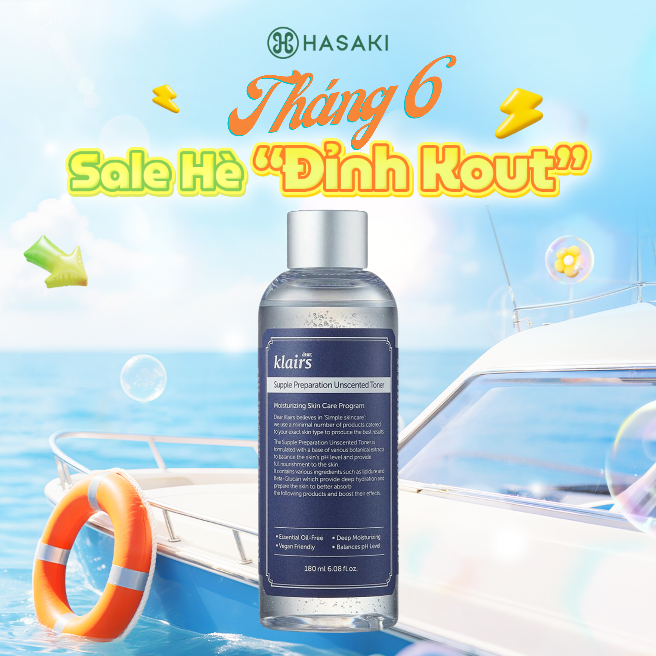 [DAILY] Nước Hoa Hồng Klairs Không Mùi Cho Da Nhạy Cảm 180ml Supple Preparation Unscented Toner Hasaki Sản Phẩm Chính Hãng