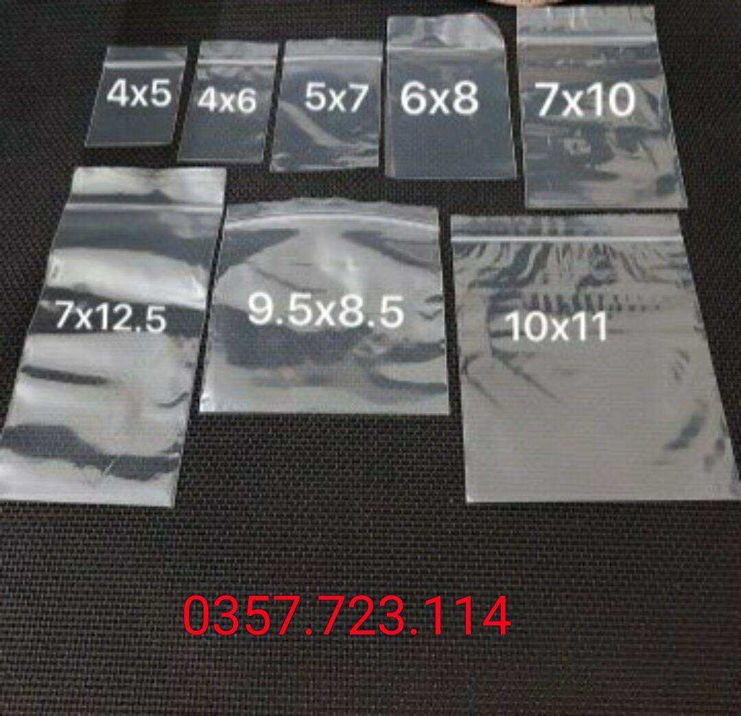 100g túi zip mỏng mép miết trắng chọn size