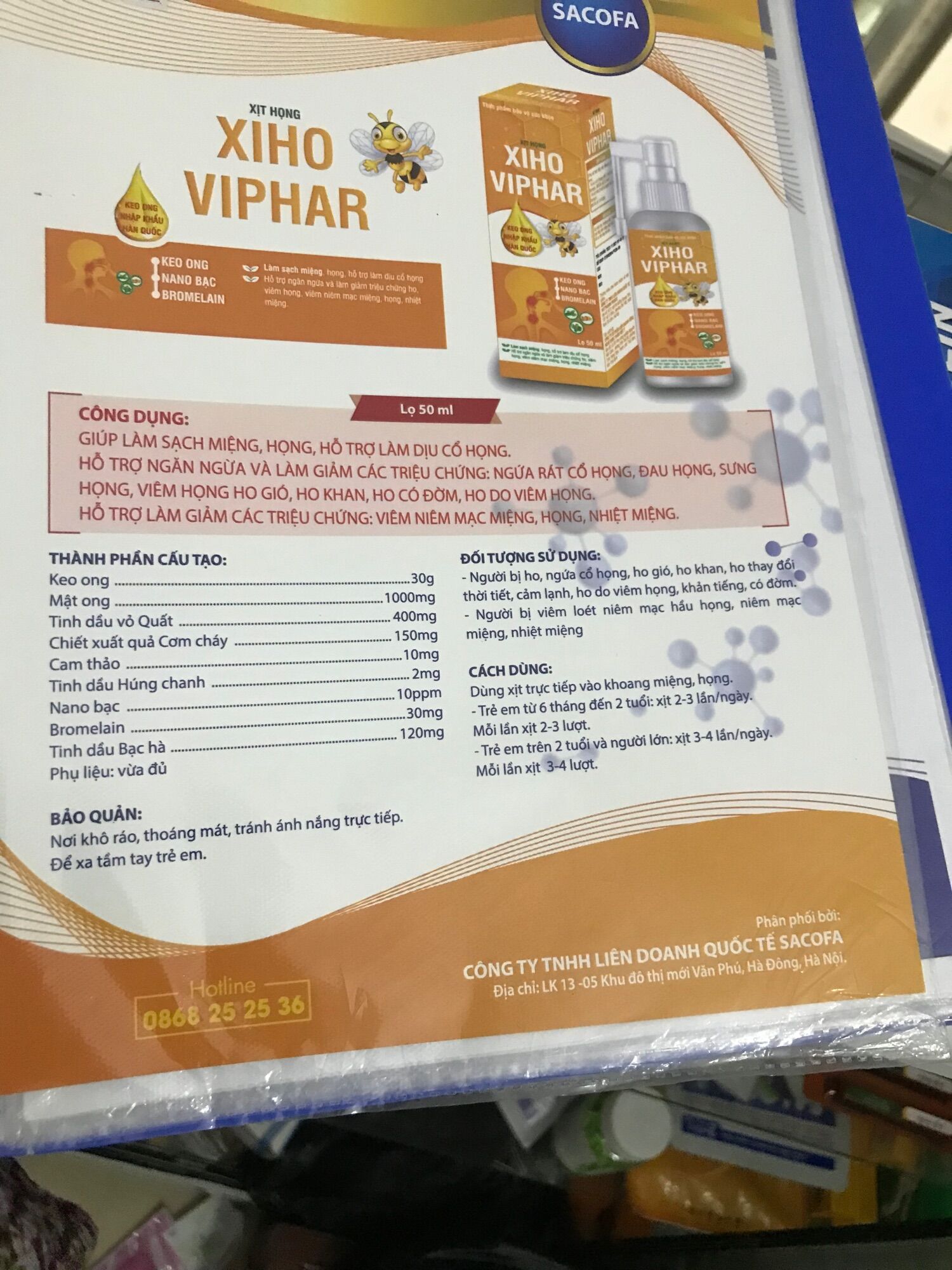 Xịt họng keo ong nano bạc 50 ml