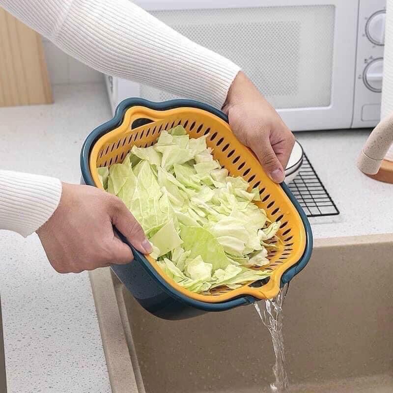 Sét 6 rổ kèm chậu vuông đa năng