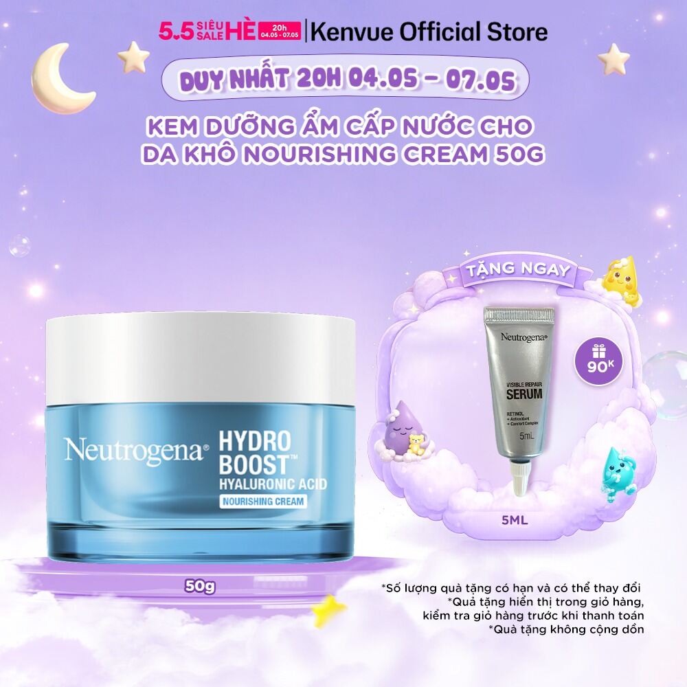 Kem dưỡng ẩm cho da khô Neutrogena® Hydro Boost Hyaluronic Acid Nourishing Cream (50g)