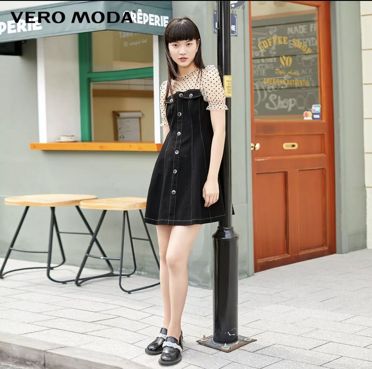 Đầm jean phối jean Vero Moda cao cấp size XS