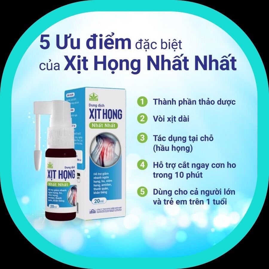 Dung dịch Xịt Họng Nhất Nhất (Lọ 20ml) [betadine, mouth spray, xịt họng thảo dược nhất nhất]