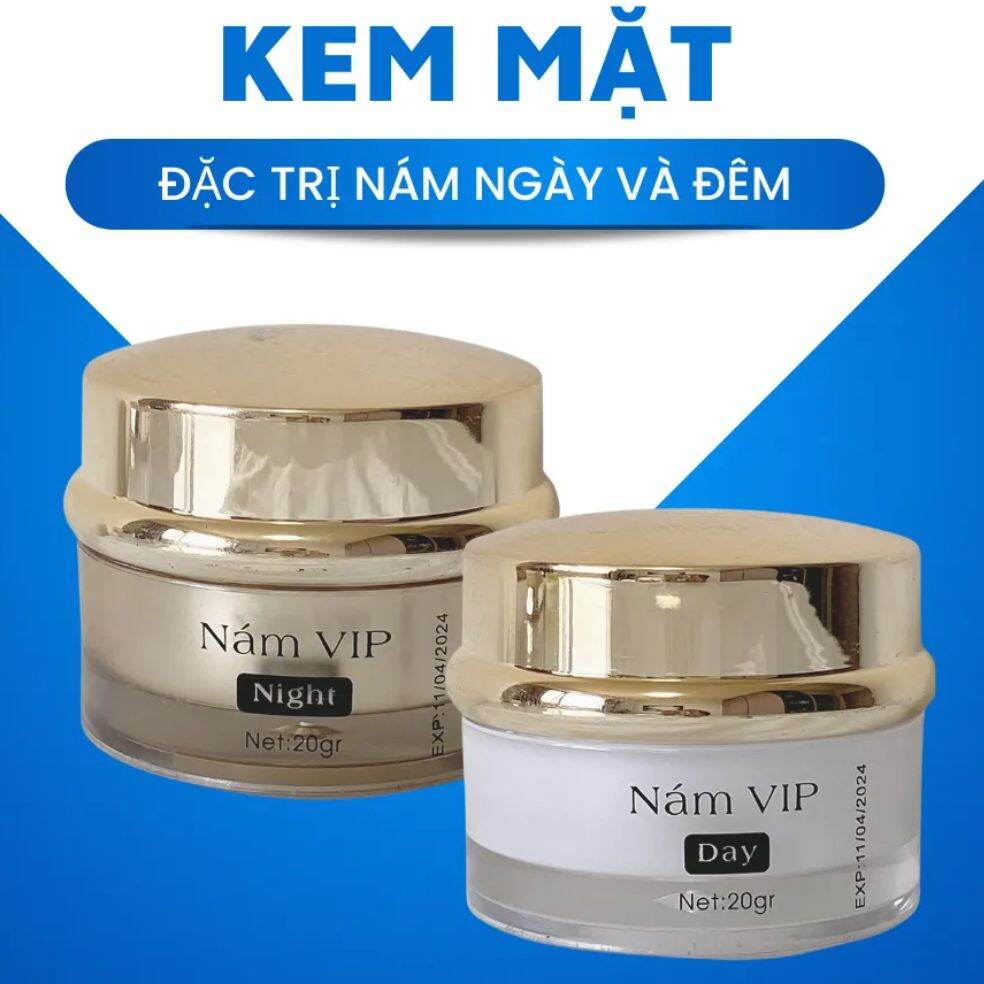 Cặp đôi kem nám vip da ban ngày và ban đêm dưỡng trắng da giảm nám thâm sạm