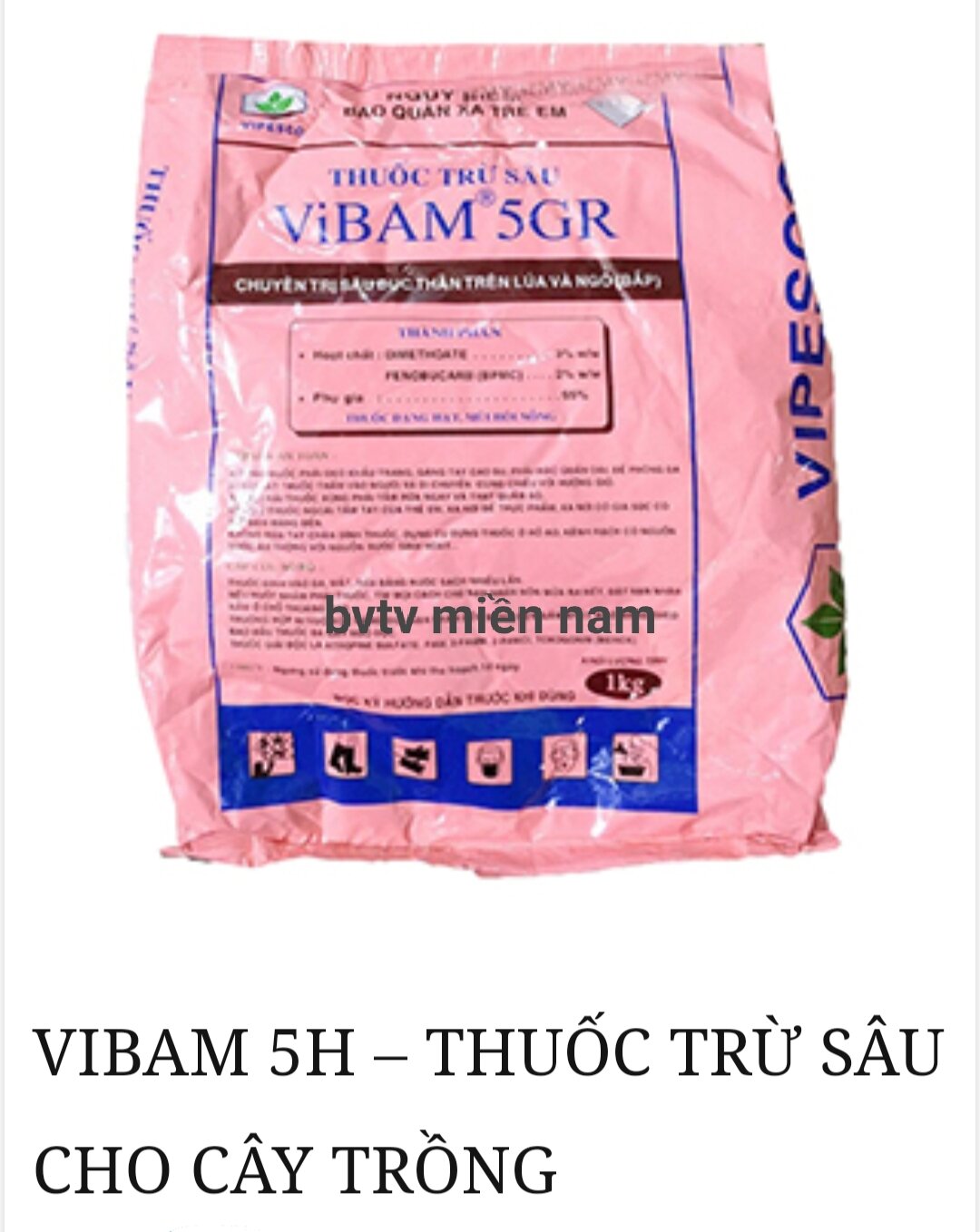 ViBam 1kg, Vipesco, hiệu quả trên sâu đục thân bắp và lúa