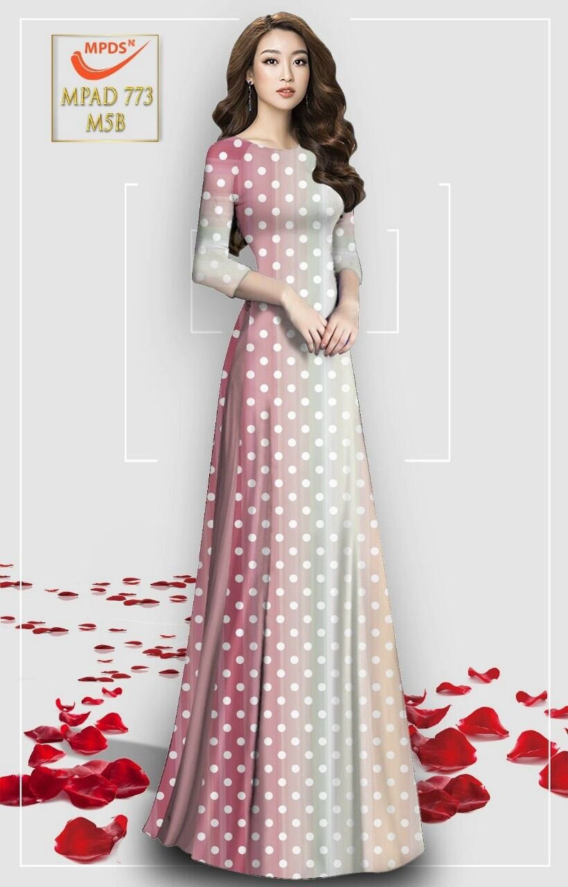 [HCM]Vải áo dài chấm bi