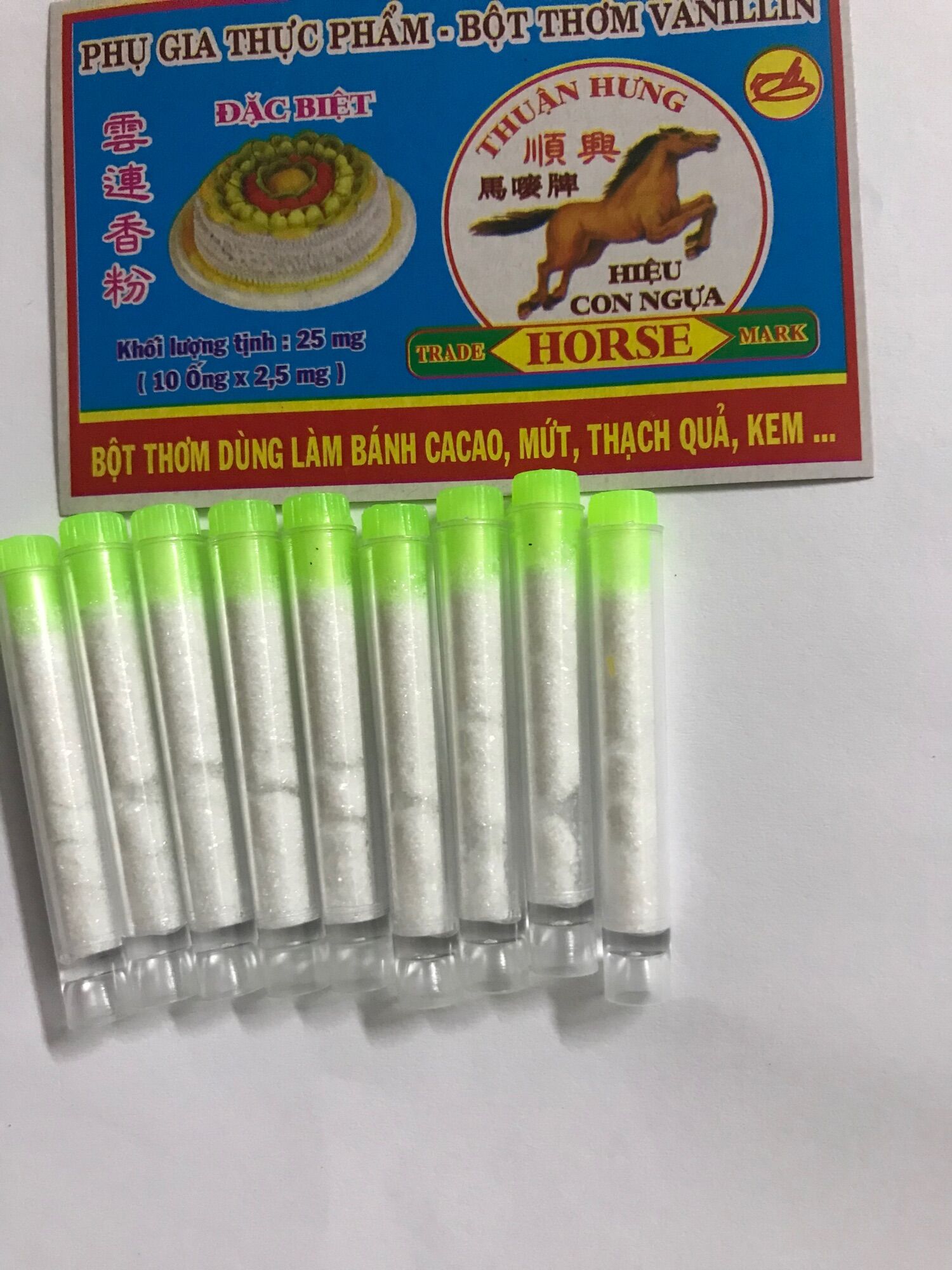 Ống vanillin thơm làm bánh, kem, thạch ( 05 ống vani )