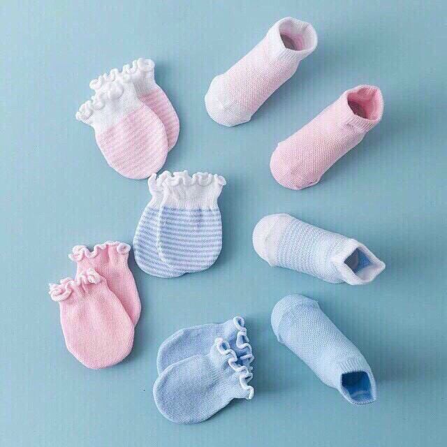 Set bao tay bao chân len cho bé sơ sinh