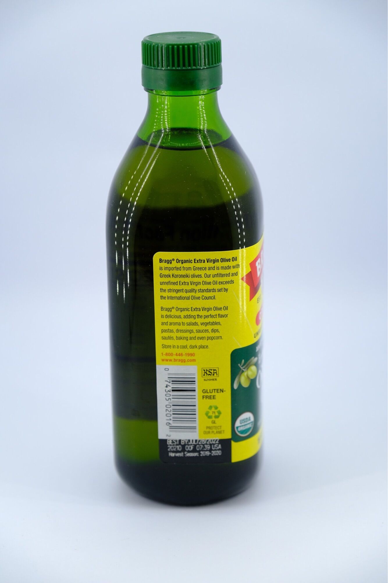 Dầu Extra Virgin Olive ép lạnh hữu cơ Bragg 473ml