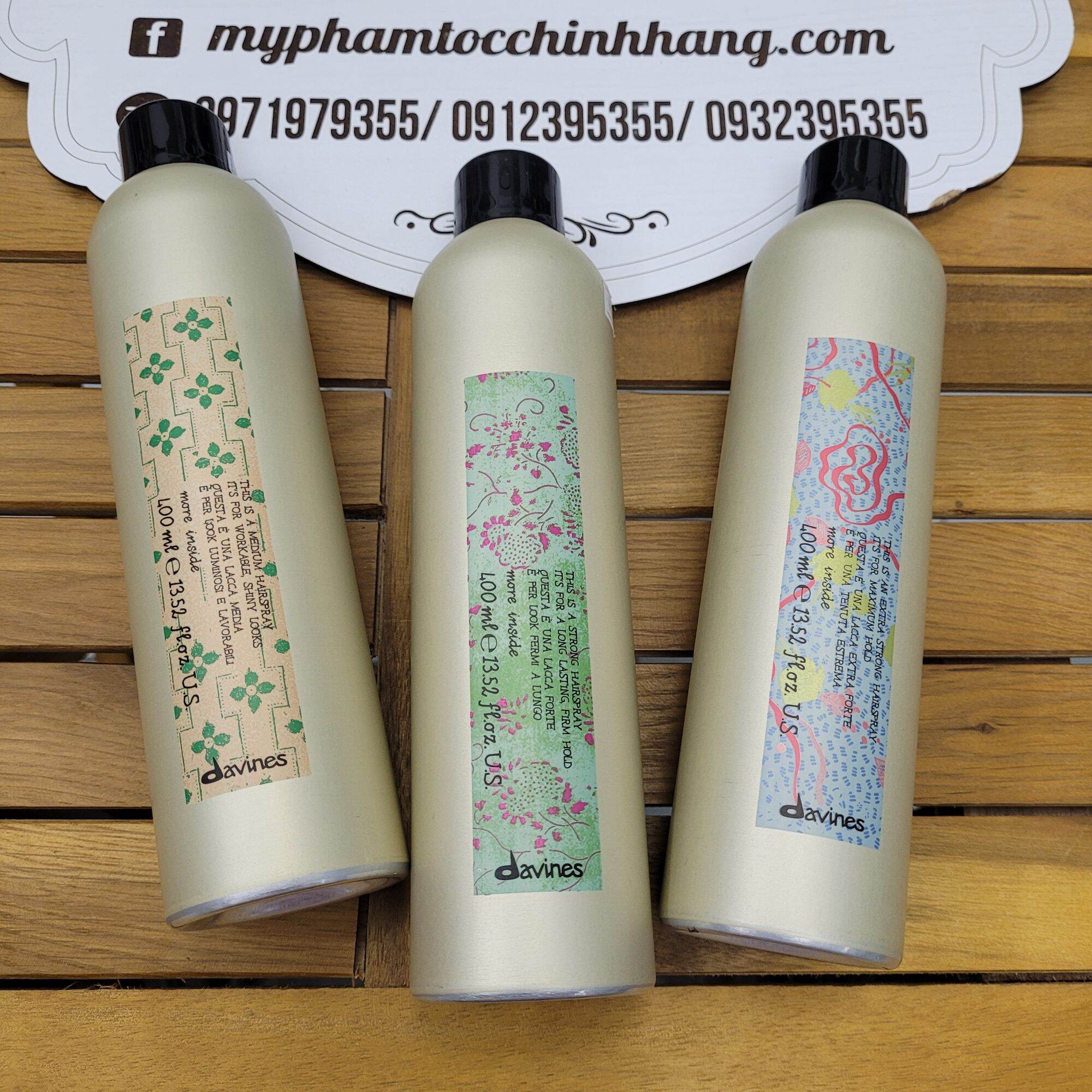 Gôm xịt giữ nếp tóc davines strong hairspray 400ml