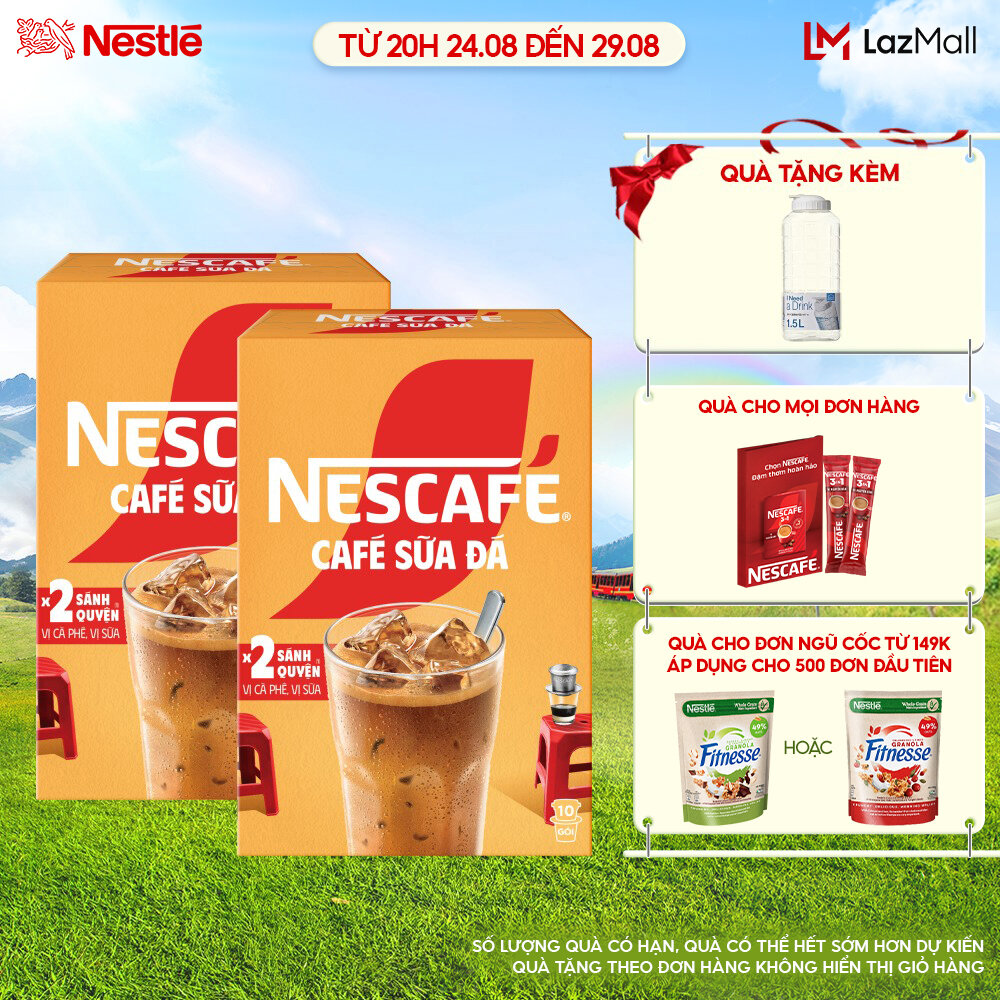 Combo 2 hộp cà phê sữa nescafé cà phê sữa đá