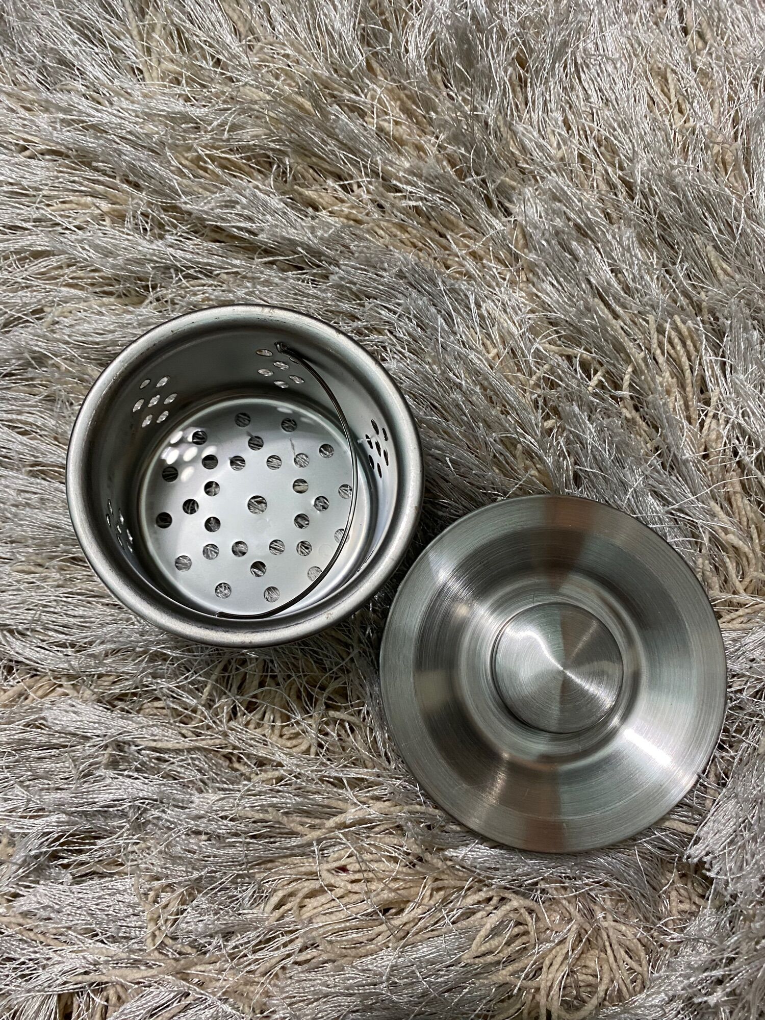 Nắp, rọ đựng rác bồn rửa bát inox