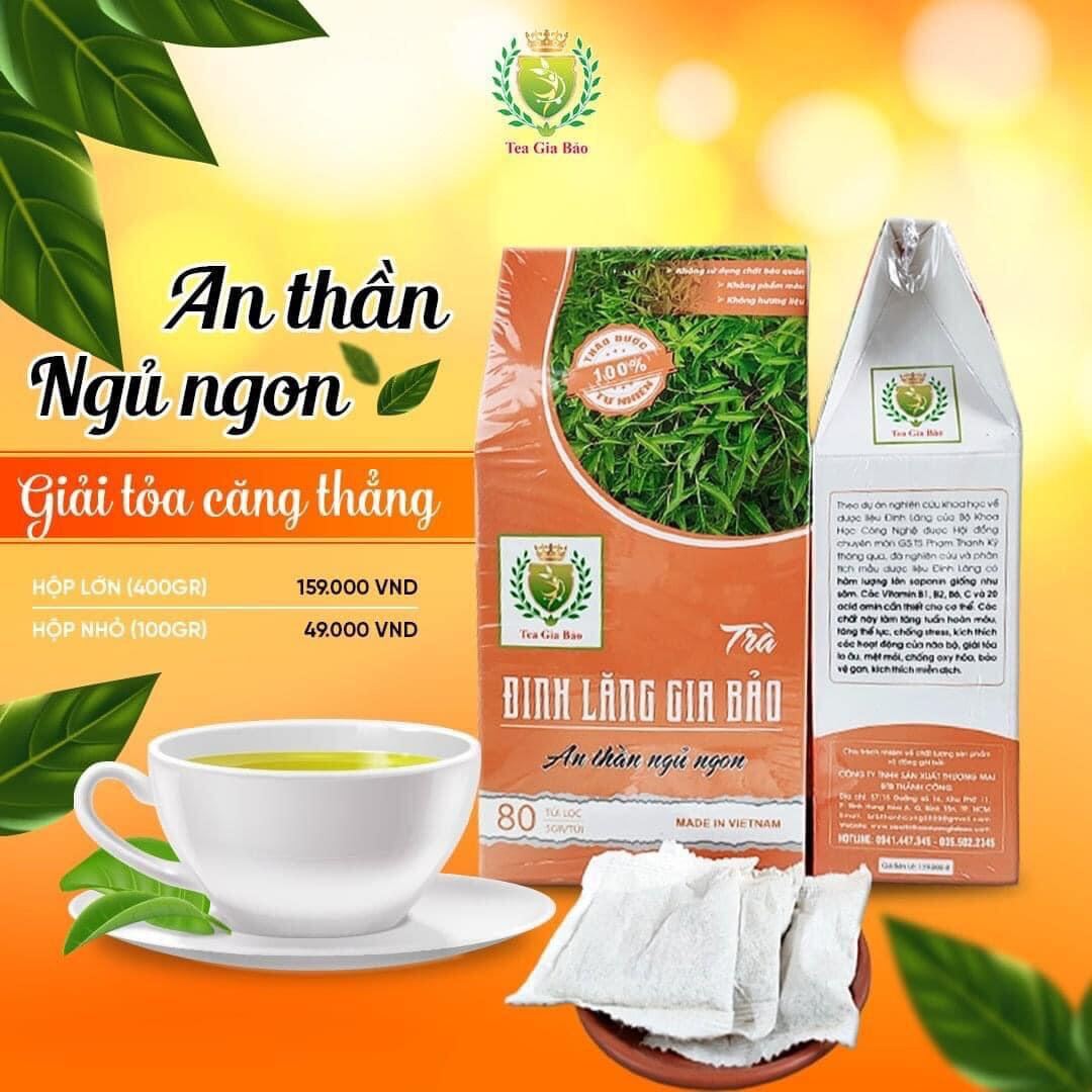 Trà Đinh Lăng ( hộp 400g/80 túi) - An Thần Ngủ Ngon- Giảm lo âu Căng Thẳng- Tăng Tuần hoàn Máu- Tăng cường sức đề kháng