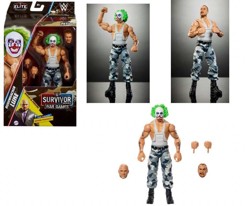 Bộ WWE Elite, Bushwhacker Luke Live Event cao cấp có tay có thể thay thế & các mảnh ghép Build-A-Figure