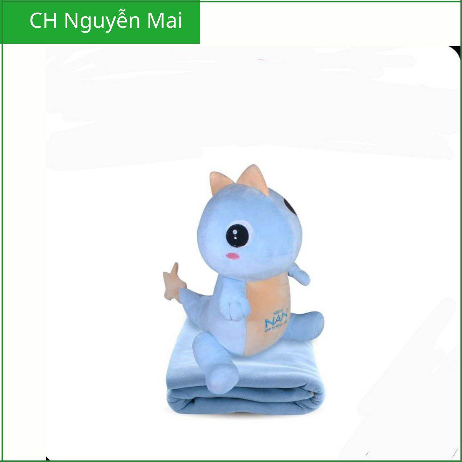 Qt sữa nan - bộ mền gối khủng long ngồi 2in1, siêu mềm, siêu cute.