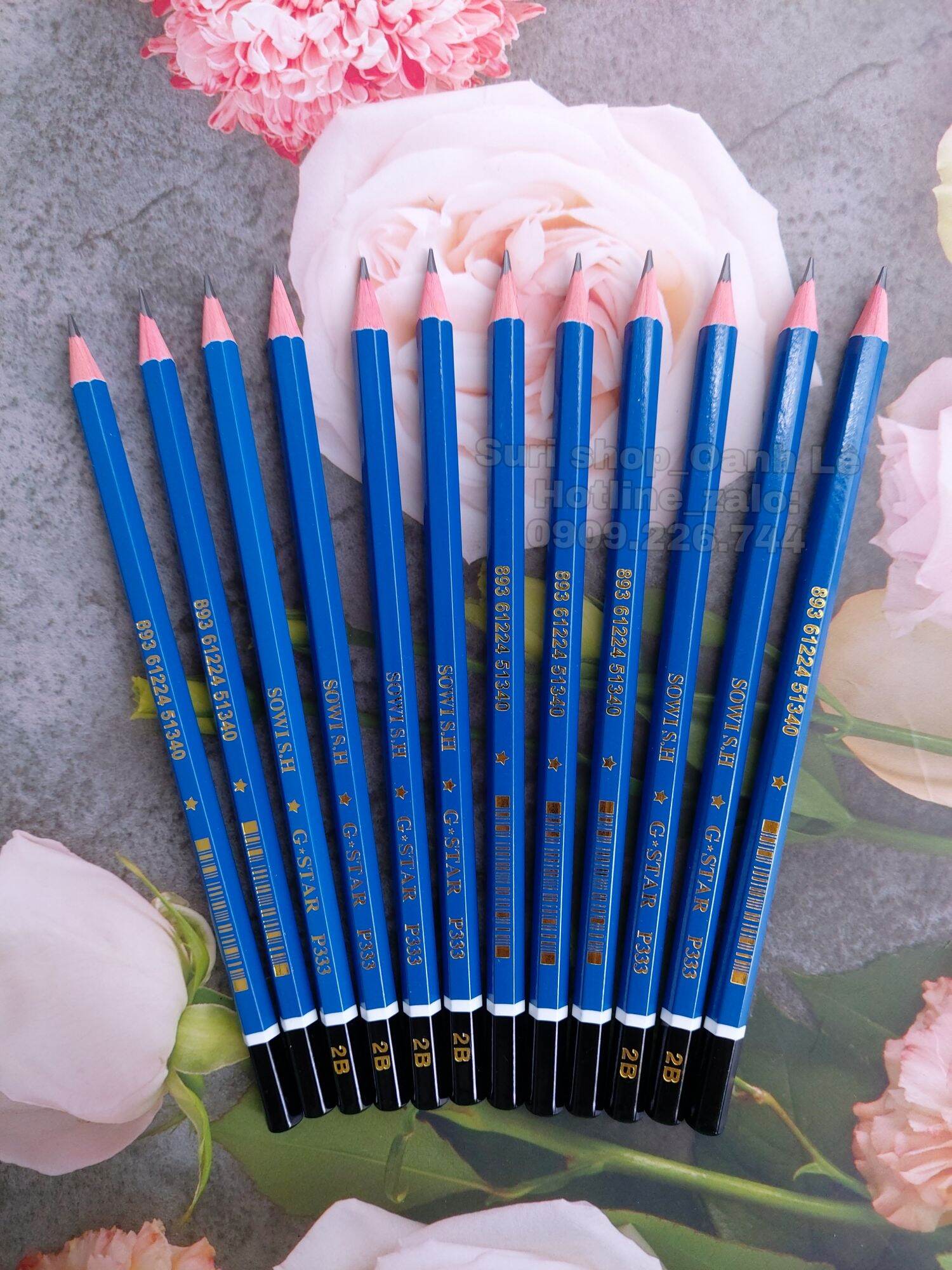 Hộp 12 cây bút chì 2B Gstar P333 (tặng kèm 1 cục gôm hoặc chuốt chì)