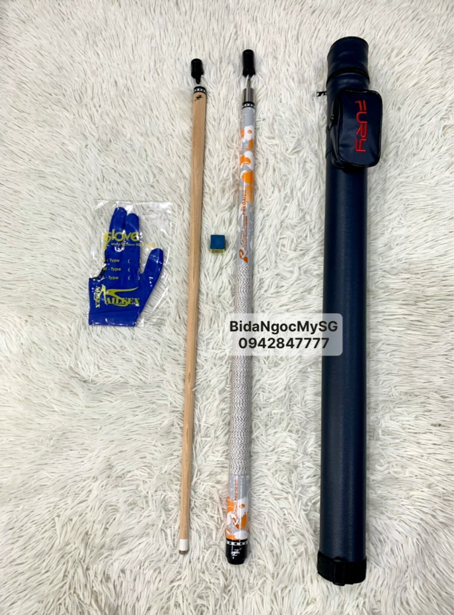 Combo cơ bida lỗ Preoaidr, tặng bao đựng cơ, găng tay, lơ