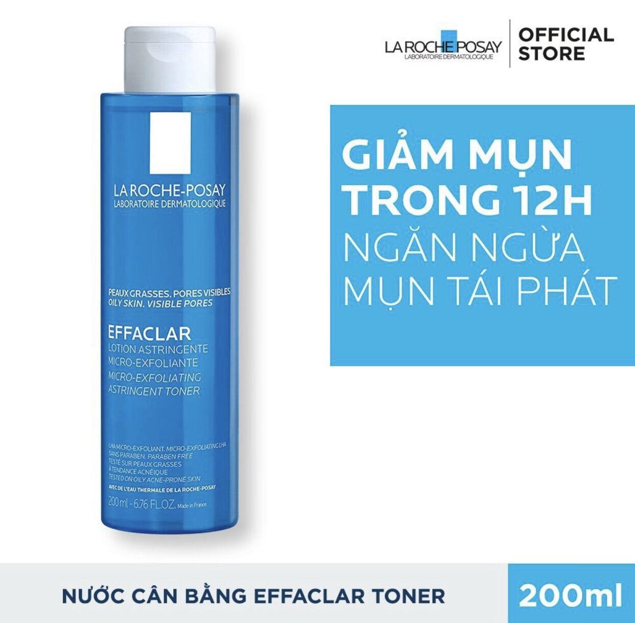 [SALE CHÍNH HÃNG] Nước hoa hồng cho da dầu mụn Laroche Posay