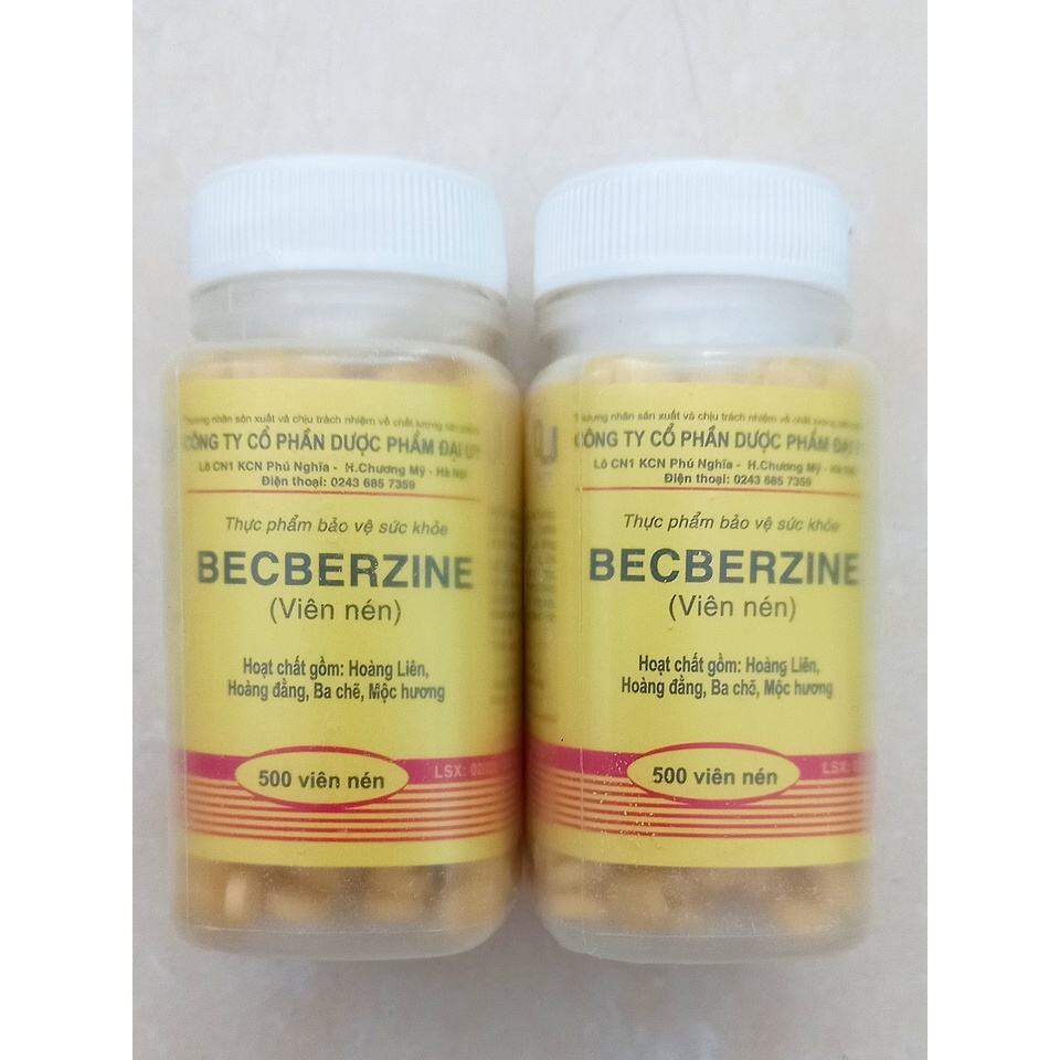 BERBERIN ĐẠI UY LỌ 500 VIÊN, hỗ trợ giảm đầy bụng, ăn uống ko tiêu, rối loạn tiêu hóa