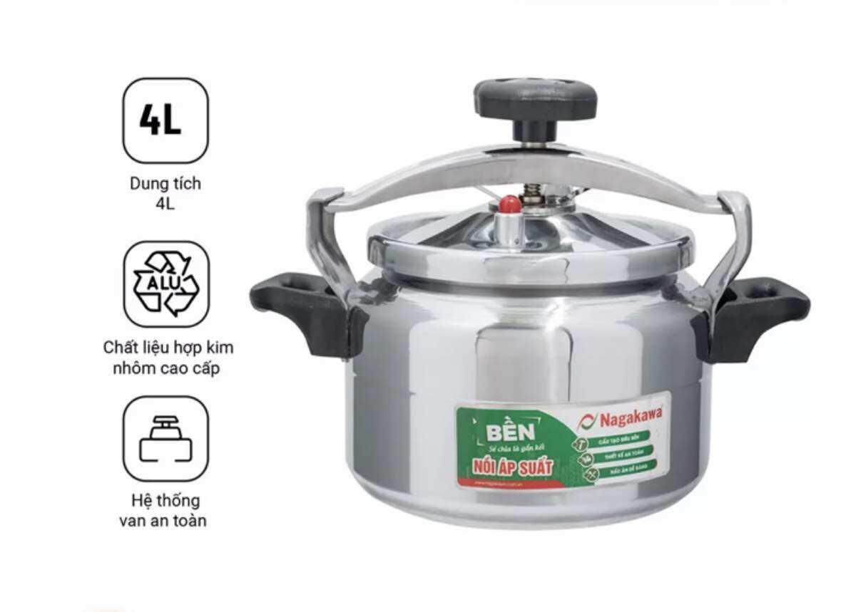 Nồi áp suất nhôm cao cấp nagakawa nag1441 - nag1471 - hàng chính hãng