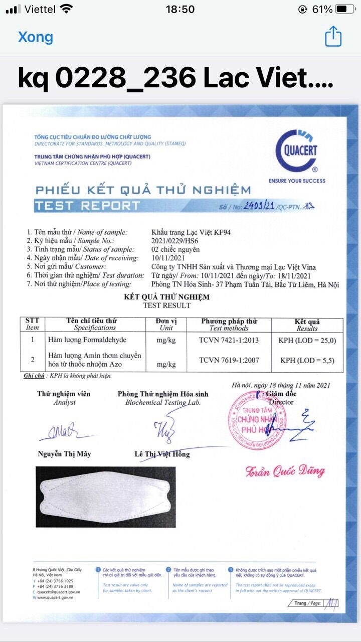 Set 50 chiếc (5 túi) khẩu trang Kf 94 Kháng khuẩn cao cấp