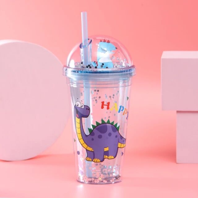 Bình Đựng Nước Khủng Long 3D Cute 500ml Cho Bé Chăm Uống Nước