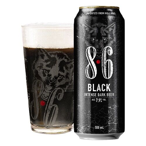 Bia sói 8.6 black 7,9% hà lan – thùng 24 lon 500ml