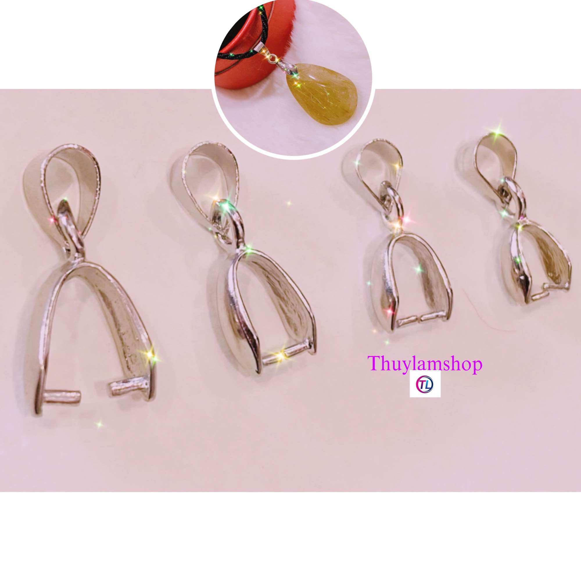 Kẹp inox kẹp mặt đá làm mặt dây chuyền bền đẹp không đen gỉ