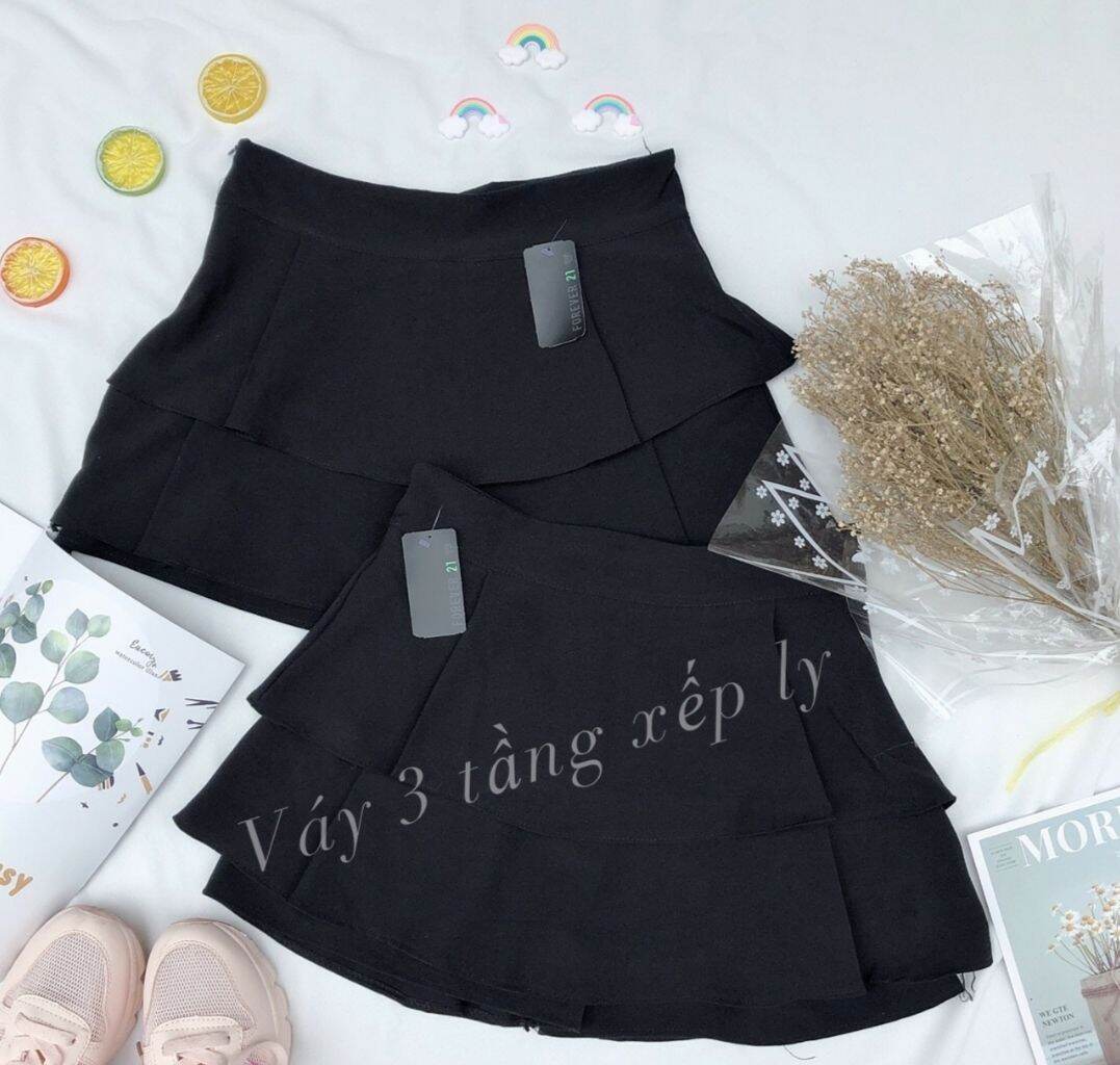 Chân váy tầng kate xếp ly form 50 kg trở lại,áo kiểu nữ vải phi kèm chân váy kate