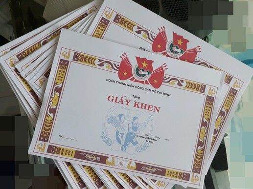 Giấy khen đoàn a4 - set 20 tờ