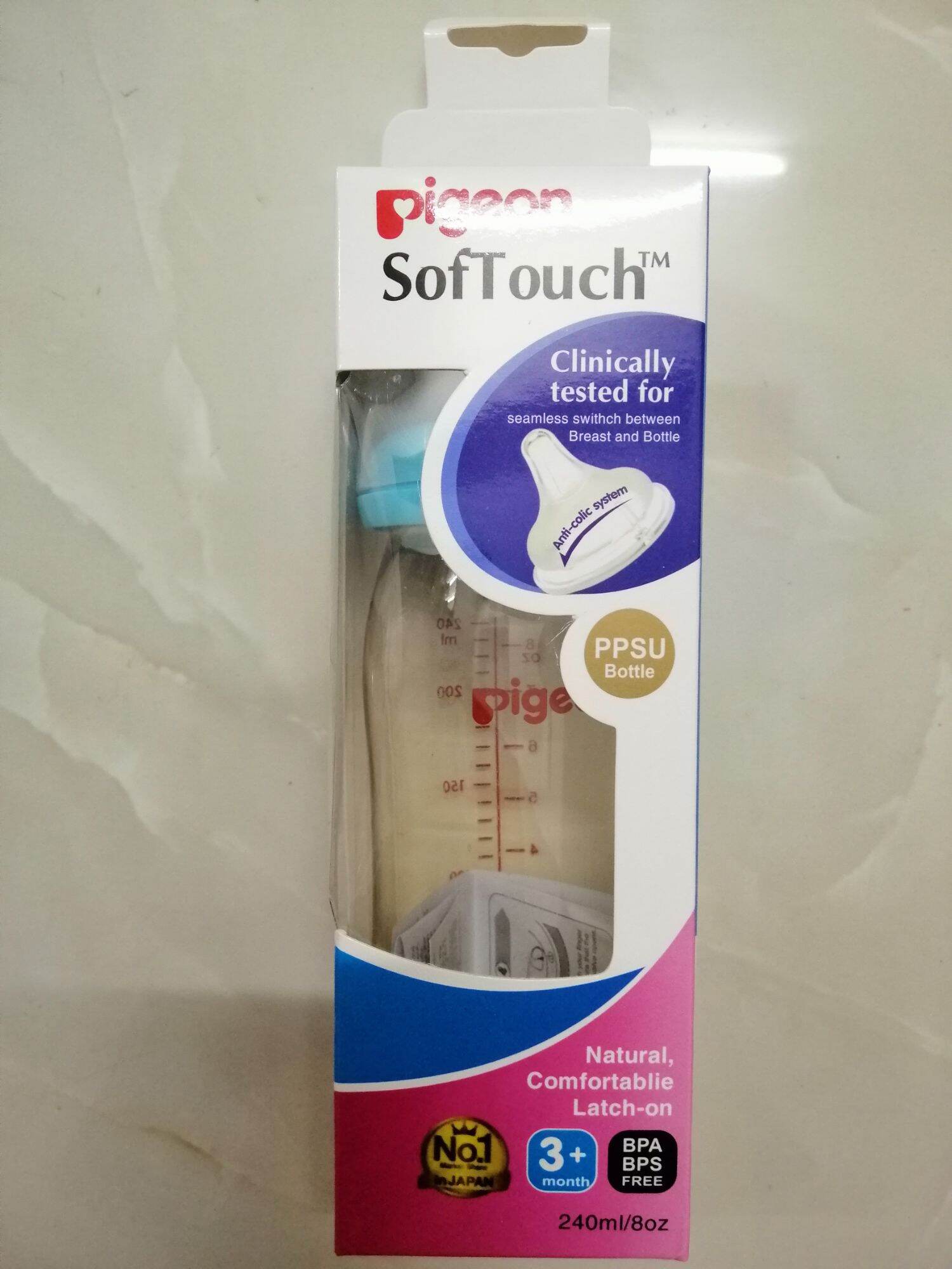 [HCM- Tặng thêm 1 núm ti ]Bình sữa pigeon cổ rộng 240ml
