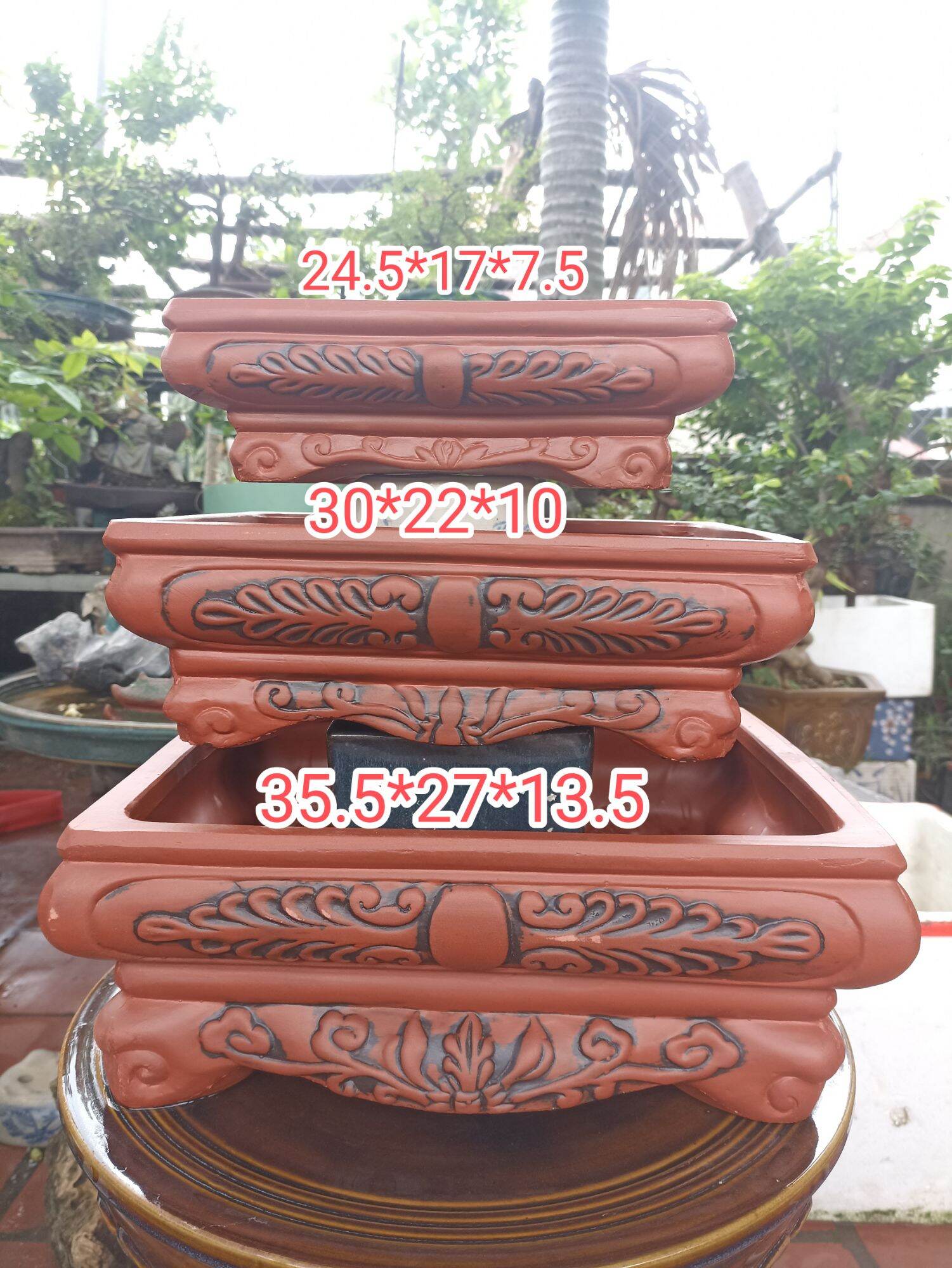chậu chân kỷ gốm Bát Tràng cao cấp