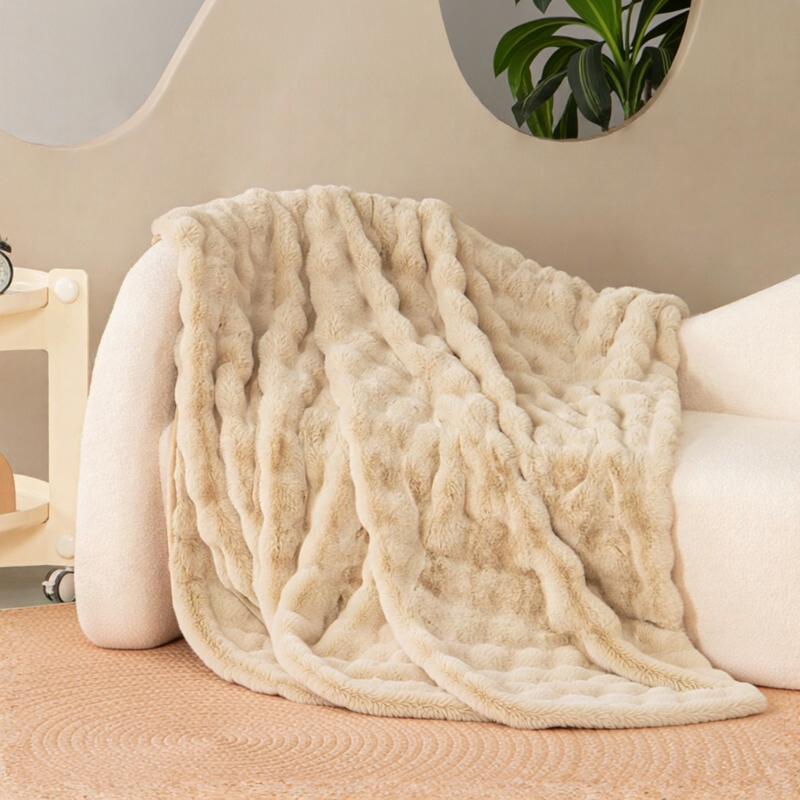 Mercury | Mền Bông Lông Thỏ Hai Mặt Dày Ấm Áp Cho Ghế Sofa Máy Điều Hòa Không Khí Mùa Đông Giường Ngủ Mùa Thu Và Mùa Đông