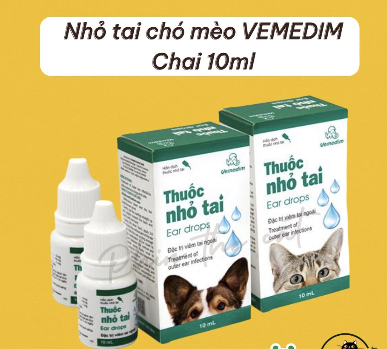 Nhỏ tai chó mèo vemedim chai 10ml