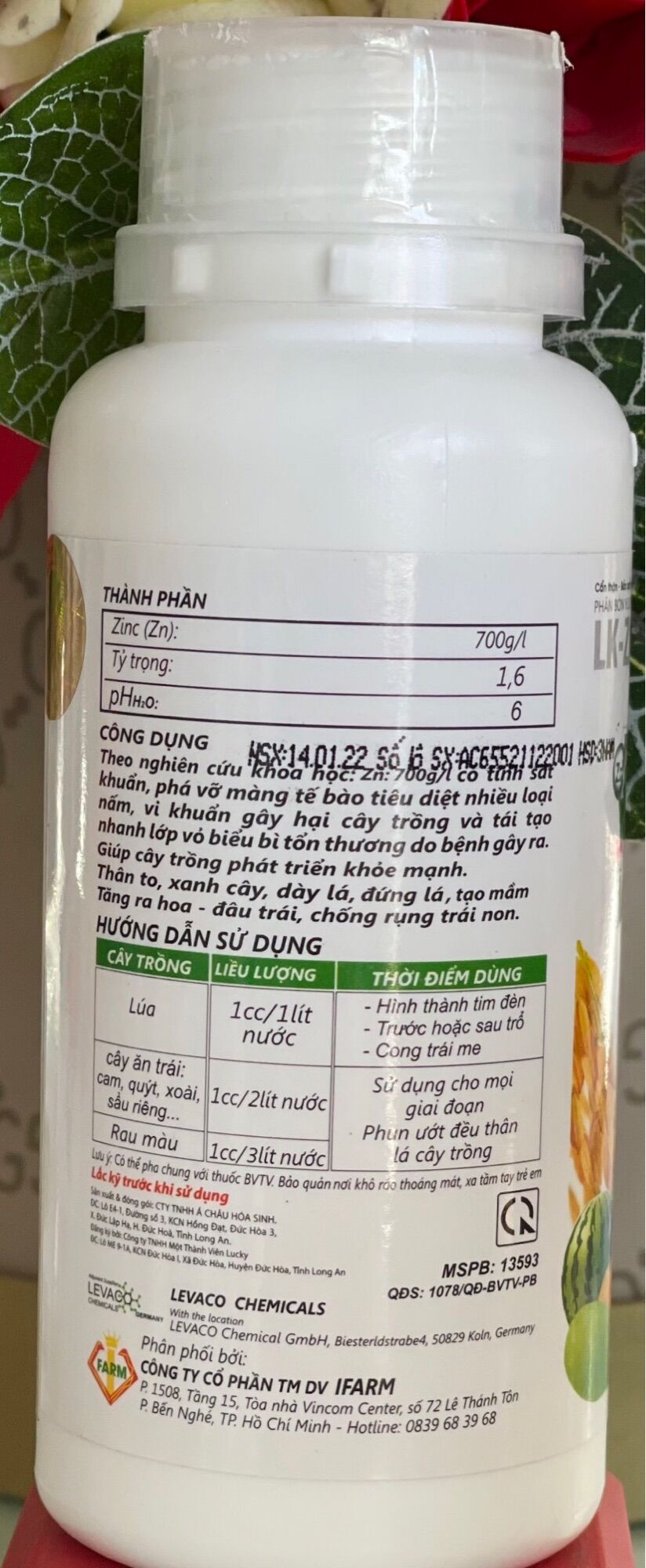 Kẽm 700 (Zn 700) - ifarm