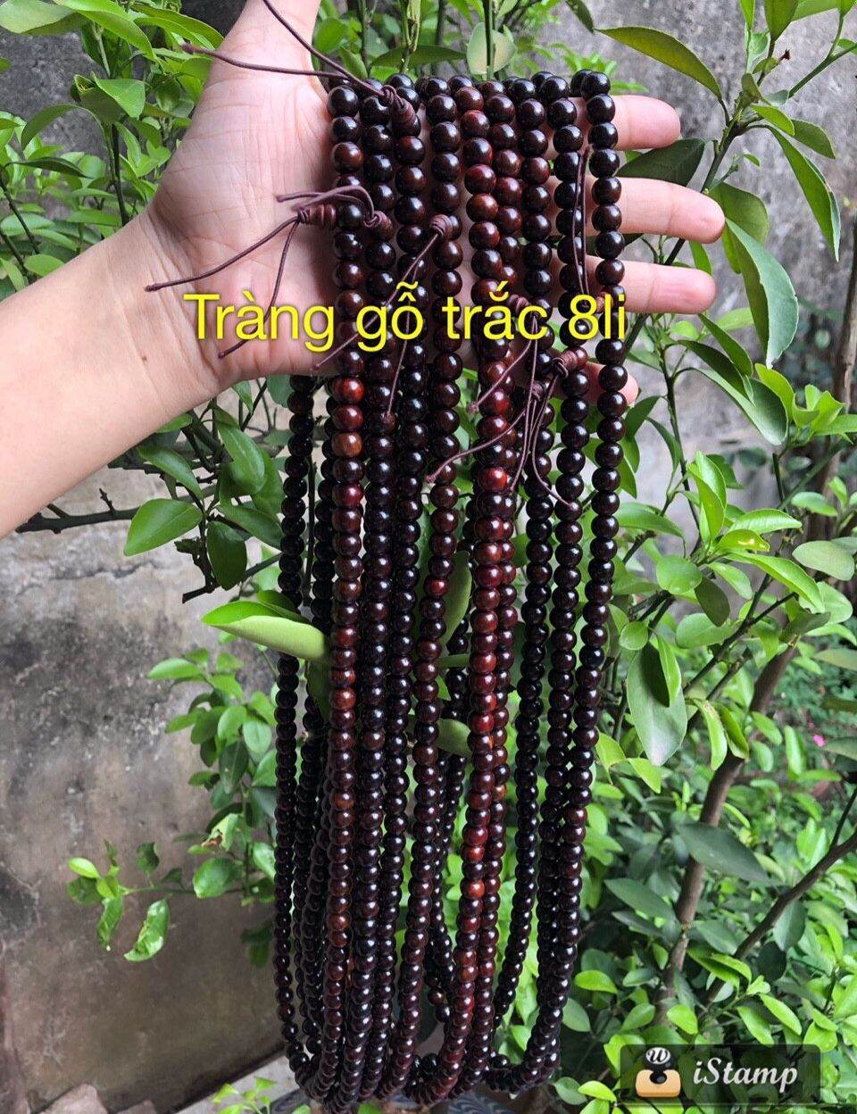 Vòng tay, cổ hạt tròn 8 ly chuỗi hạt 108 gỗ trắc màu đen nhiều hoặc đỏ nhiều