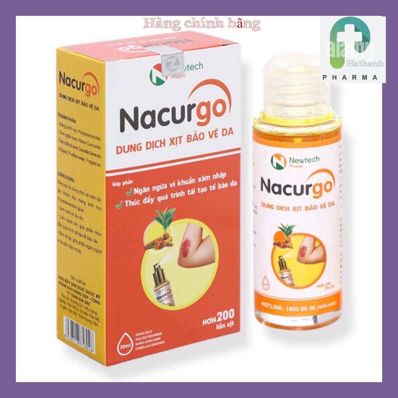 Dung Dịch Xịt Bảo Vệ Da- Nhanh lành vết thương NACURGO