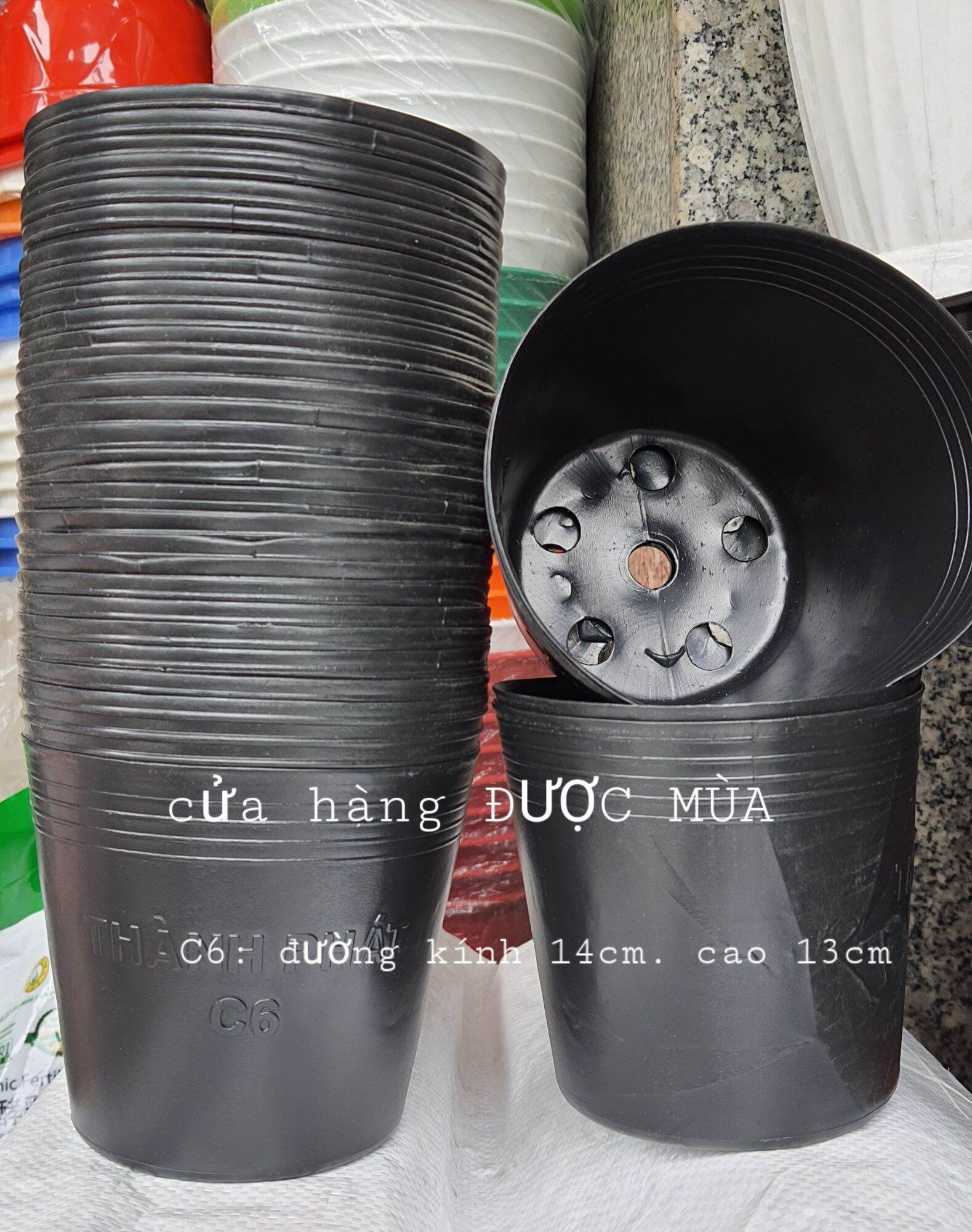 Bán sỉ - 50 chậu nhựa mềm c6 đường kính 14cm cao 13cm
