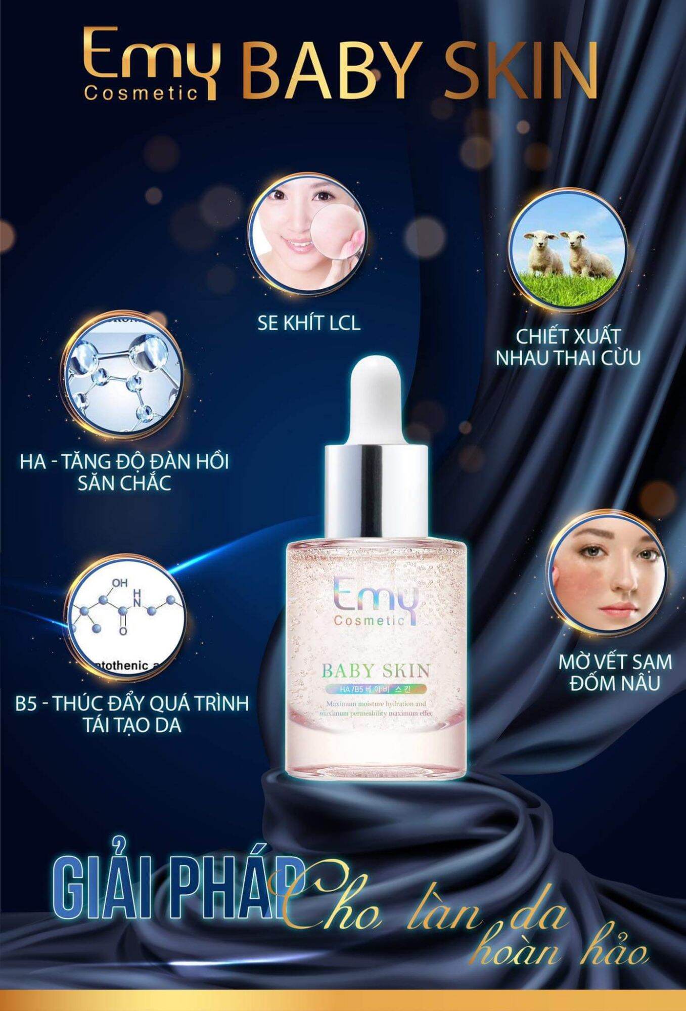 Serum Baby Skin Tế Bào Gốc Kích Trắng Se Khích Lỗ Chân Lông Emy Cosmetic