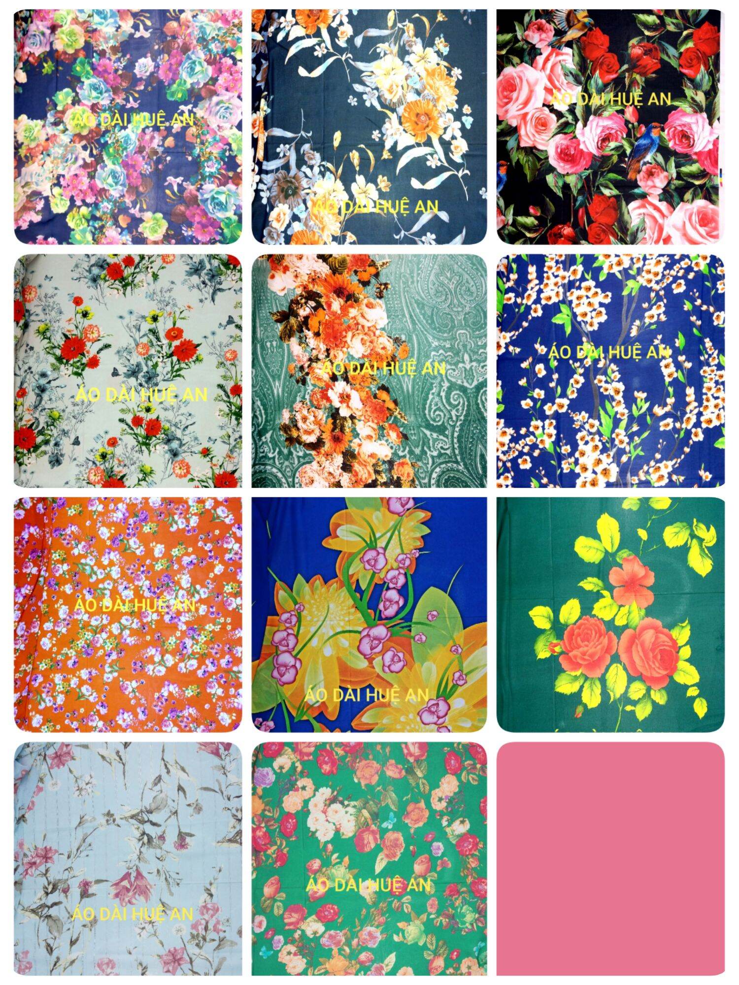 2m vải voan hoa mềm đẹp, suông rũ, may áo dài, đầm voan 2 lớp,.... khổ vải 1m5